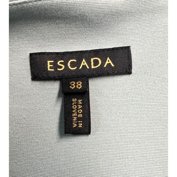 Escada V-Neck Knee-Length Dress -  Smocked Blue Size 38 US 6 - Picture 6 of 11